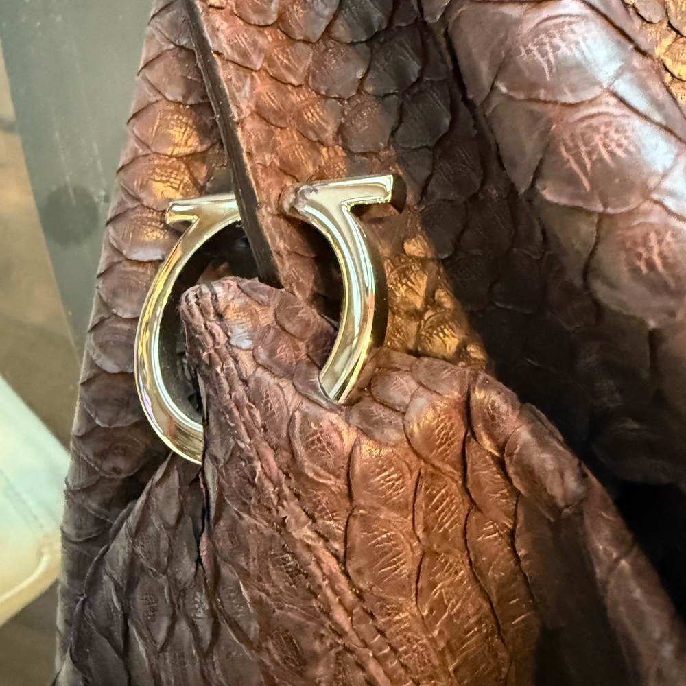 Salvatore Ferragamo Brown Python Tote - image 4